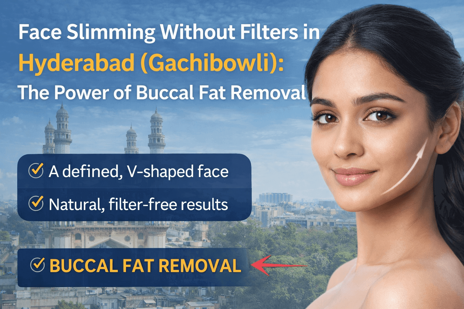 Face Slimming Without Filters in Hyderabad (Gachibowli): The Power of Buccal Fat Removal